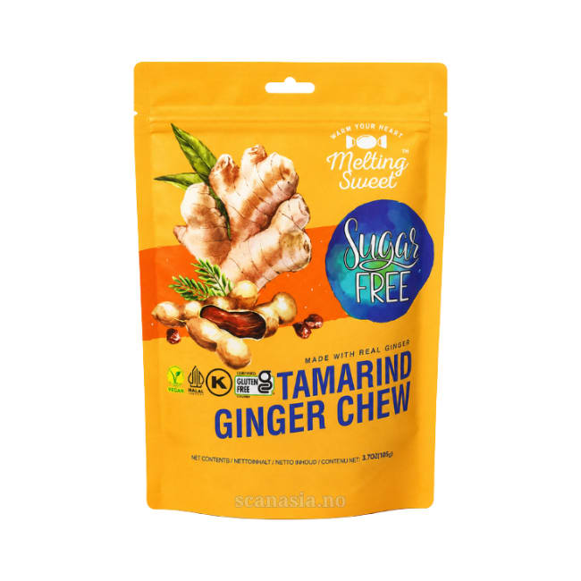 MELTING SWEET Ginger Chew - Tamarind (Sugar Free) 40x105g