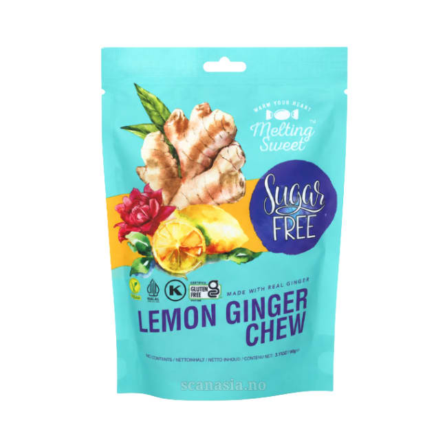 MELTING SWEET Ginger Chew - Lemon (Sugar Free) 40x105g