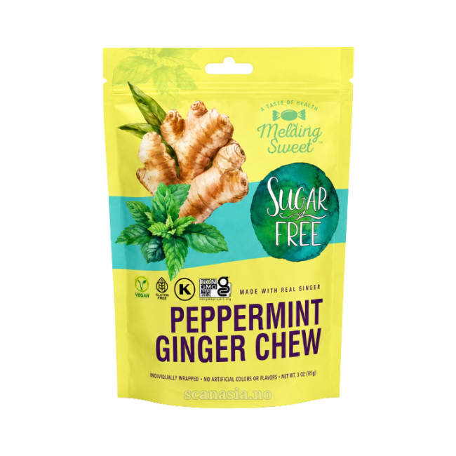 MELTING SWEET Ginger Chew - Peppermint (Sugar Free) 40x105g