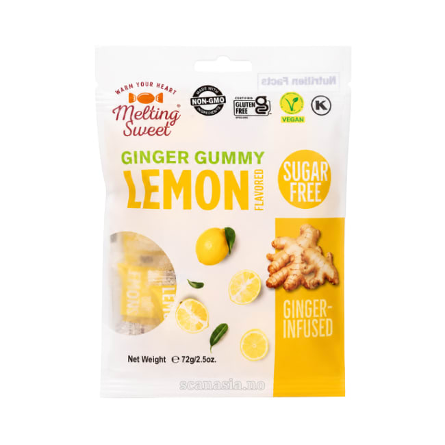 MELTING SWEET Ginger Gummy - Lemon (Sugar Free) 40x72g