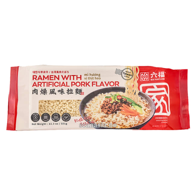 SIX FORTUNE Ramen With Artificial Pork Flavor 12x321g