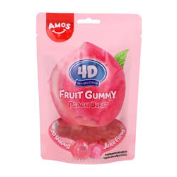 AMOS 4D Fruit Gummy Juicy Burst - Peach 2x12x65g