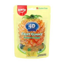 AMOS 4D Fruit Gummy Juicy Burst - Pineapple 2x12x65g