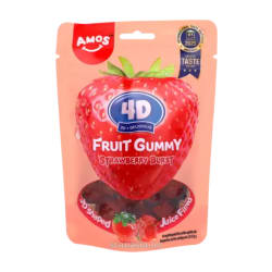 AMOS 4D Fruit Gummy Juicy Burst - Strawberry 2x12x65g