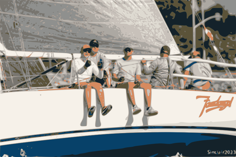 Photo of Fandango a J-92 Sailboat with me on the rail