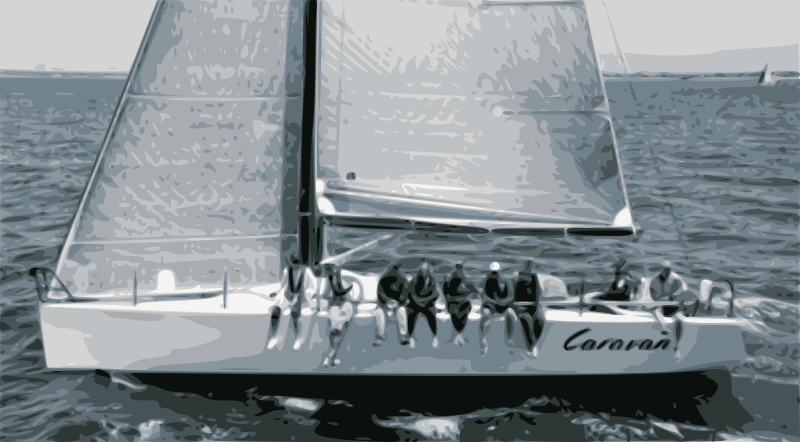 An aerial photo of the Caravan Farr 40 yacht