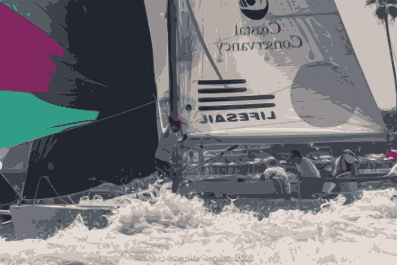 Uplifted mid jibe with me bringing back the spinnaker sheet