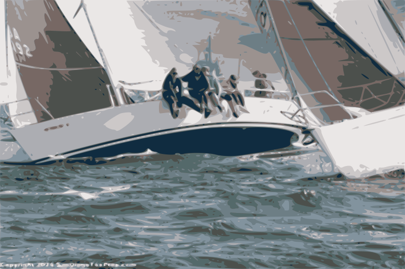 Photo of Fandango a J-92 Sailboat with me hiking off the side