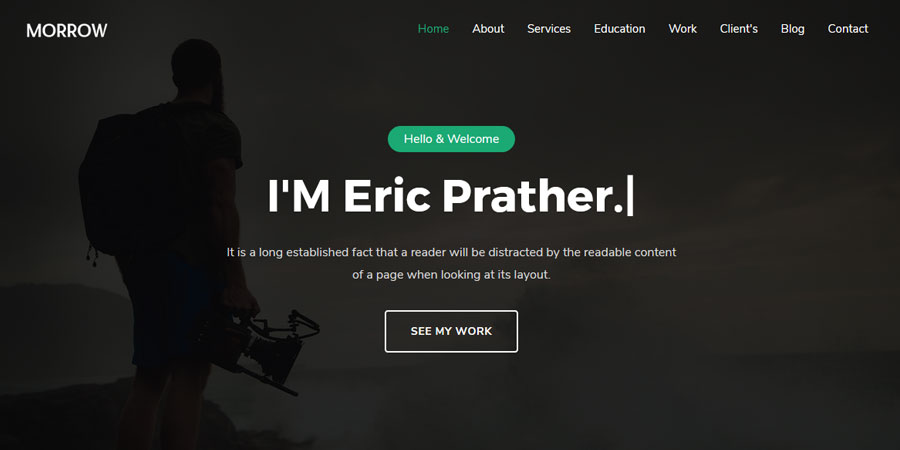 Morrow Responsive Bootstrap 4 Personal Template