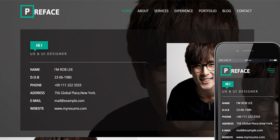 Preface Personal Bootstrap Responsive Web Template