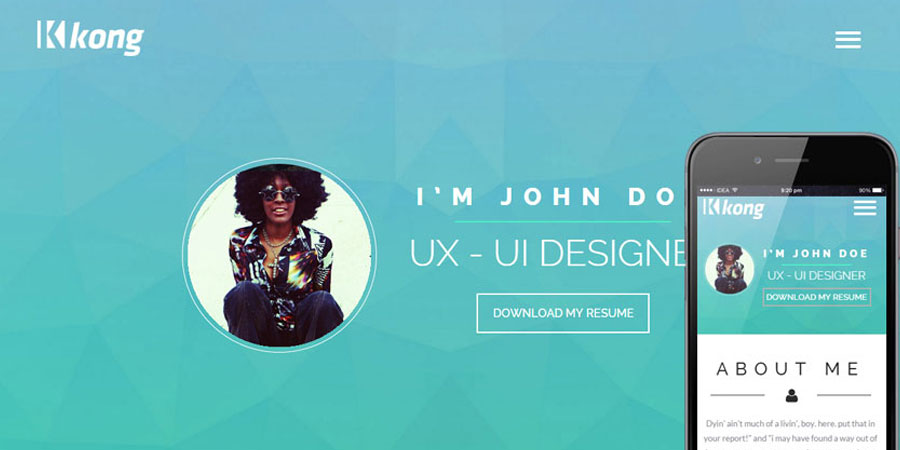 Kong Personal Portfolio Bootstrap Template
