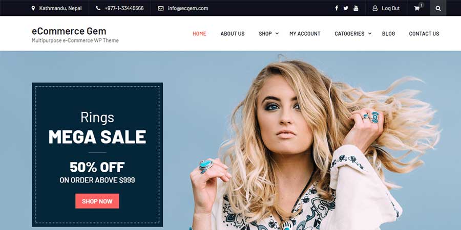 eCommerce Gem Free WordPress Theme