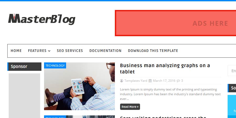 Master Blog Responsive Blogger Template