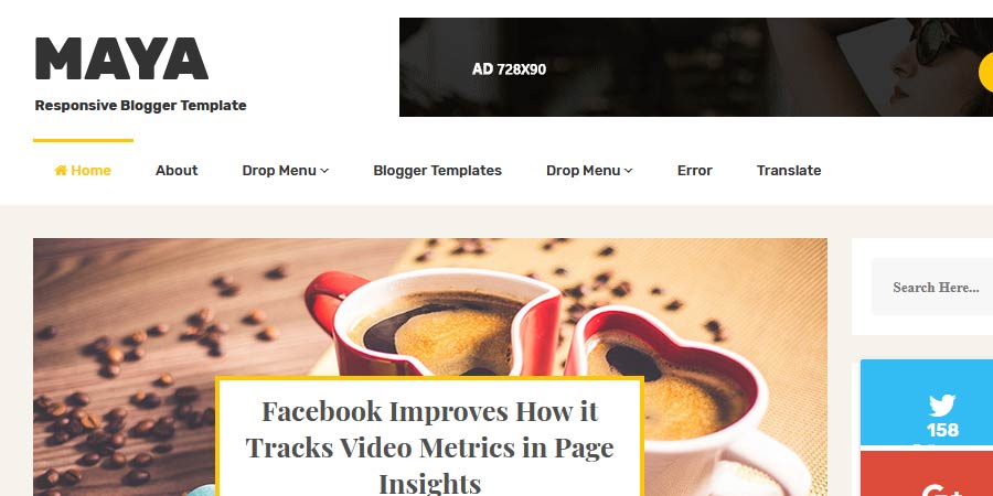 Maya Responsive Blogger Template