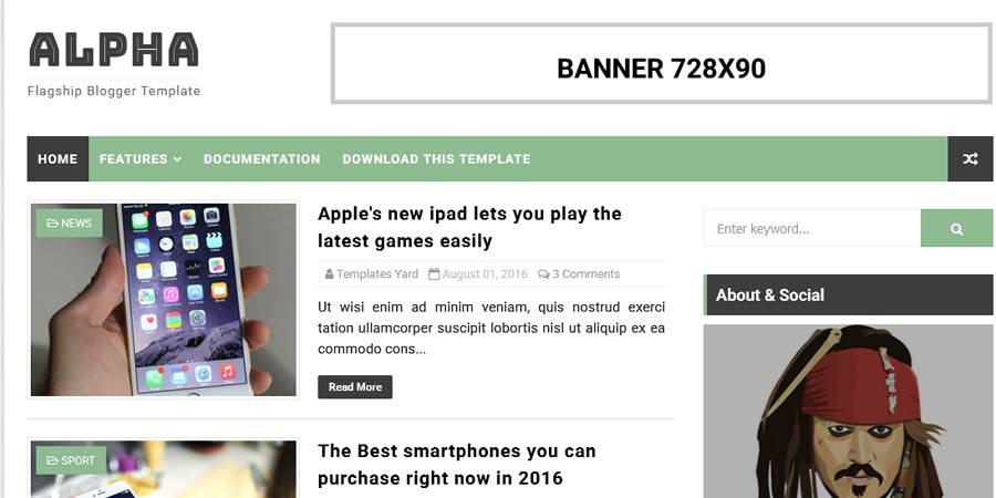 Alpha Niche Blogger Template