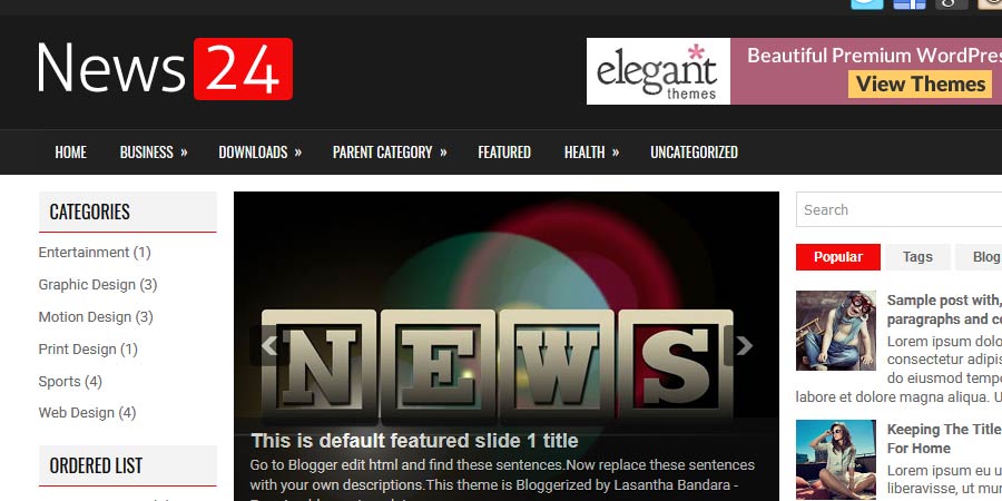 News24 Responsive Blogger Template