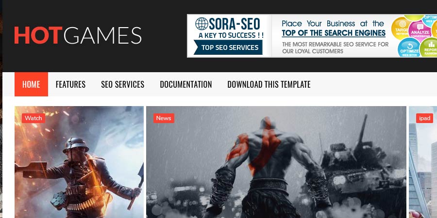 Hot Games Gaming Responsive Blogger Template