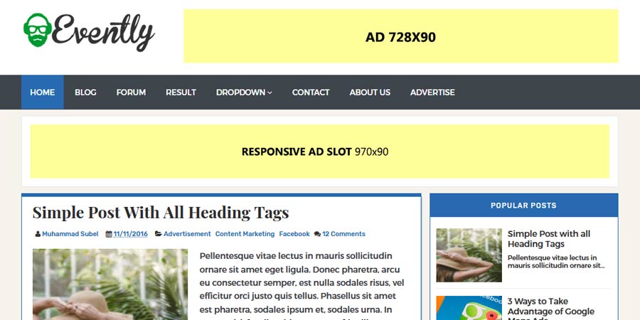 Evently Responsive Blogger Template