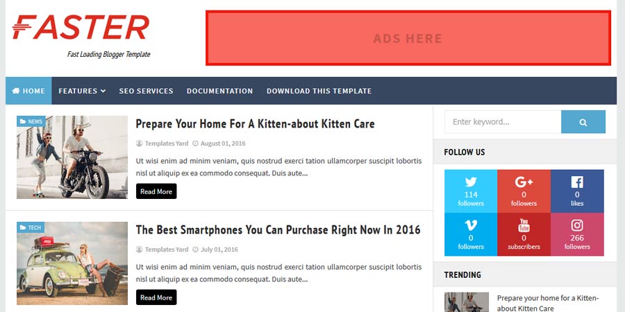 Faster Fast Loading Blogger Template