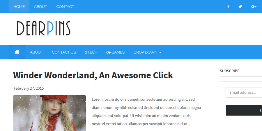 Dearpins Magazine Blogger Template