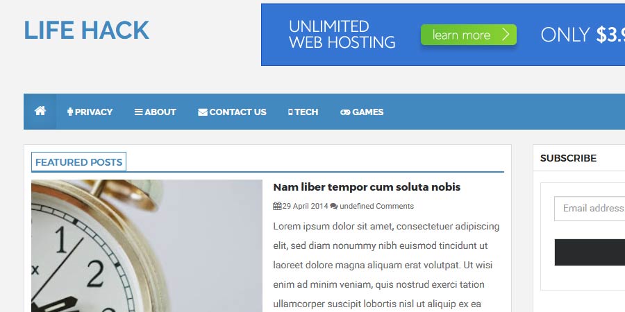 LifeHack Premium Blogger Template