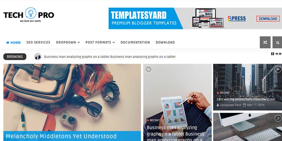 Tech Pro News Magazine Blogger Template