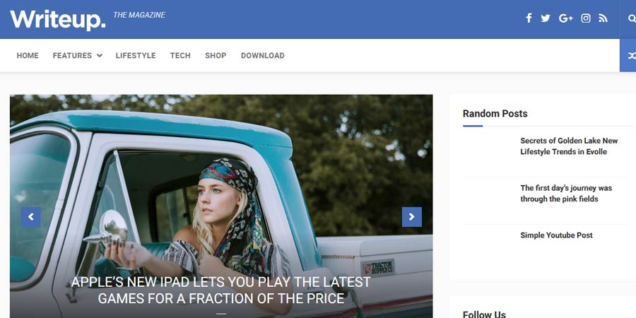 WriteUp - Blog, News & Magazine Blogger Template