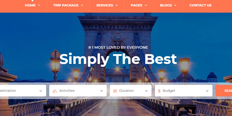 Traveltrek Travel Agency & Tour Booking HTML5 Template