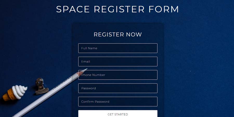 Space Register Form