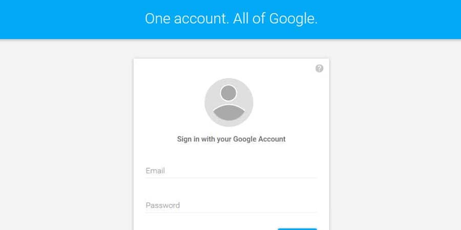 Material Design Sign in form
