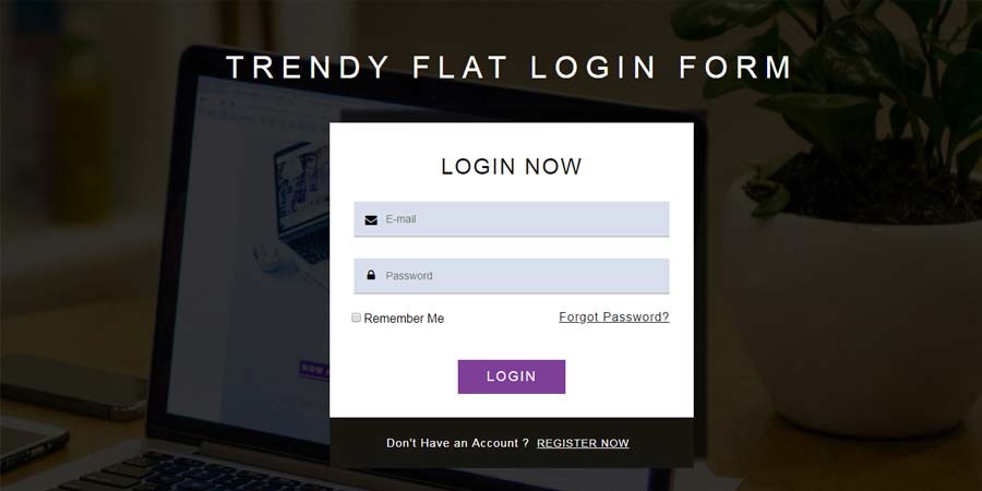 Trendy Flat Login Form