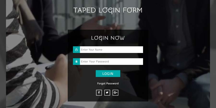 Taped Login Form