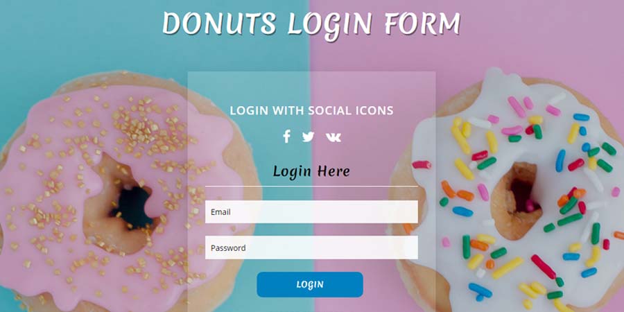 Donuts Login Form