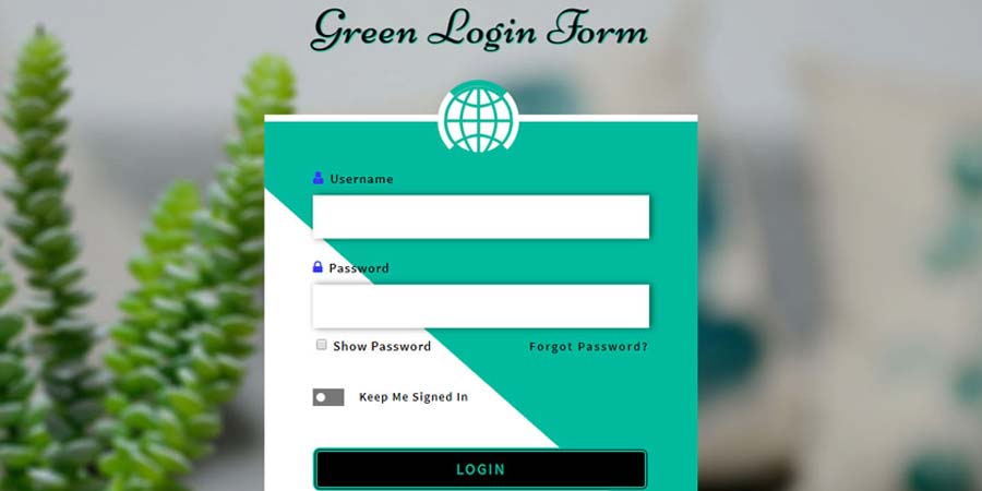 Green Login Form