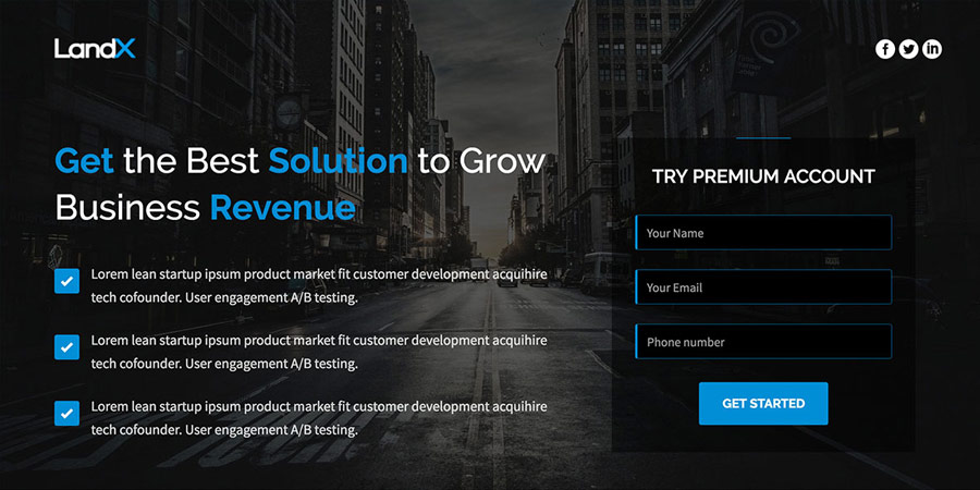 LandX Landing Page