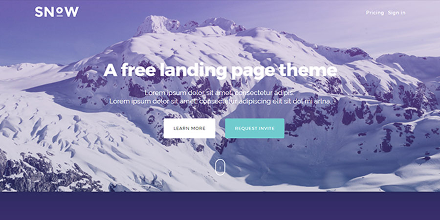 Snow Landing Page