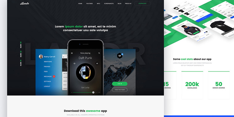 Landr Web & Mobile Template