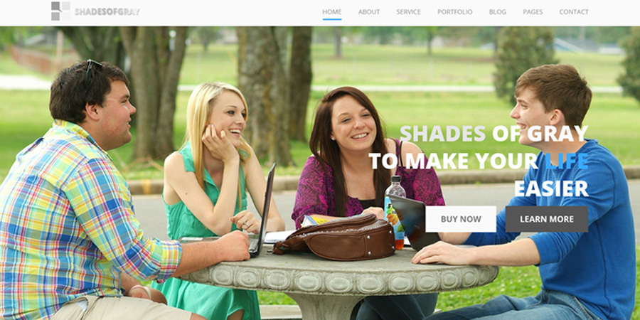 Shades Of Gray - Free PSD Web Template