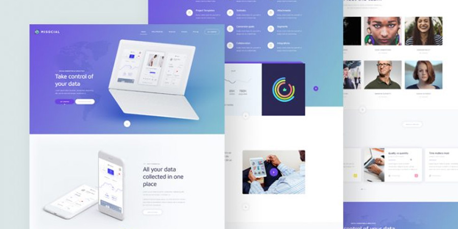 Data Analytics Services Website Template PSD