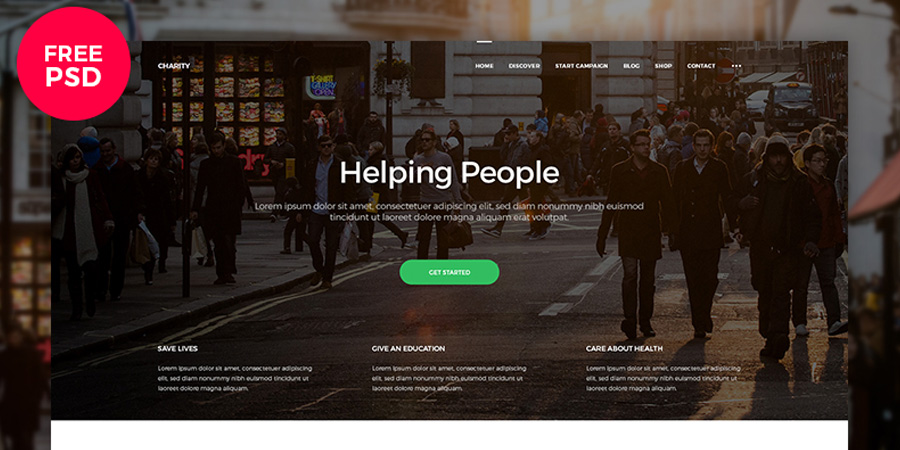 Charity Website — Free PSD