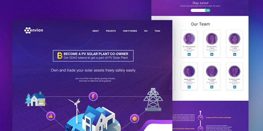 Cryptocurrency ICO Website Template PSD