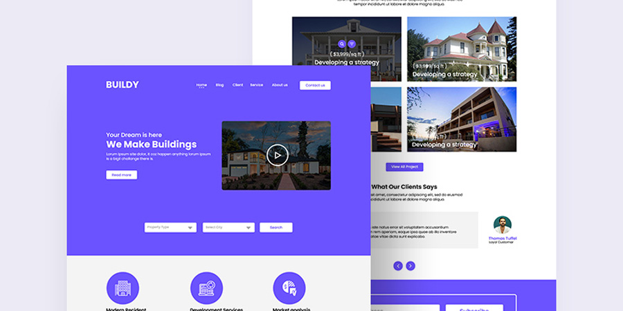 Real Estate PSD Website Template