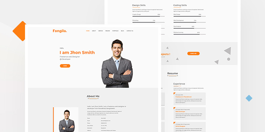 Rongila – Personal Portfolio Template
