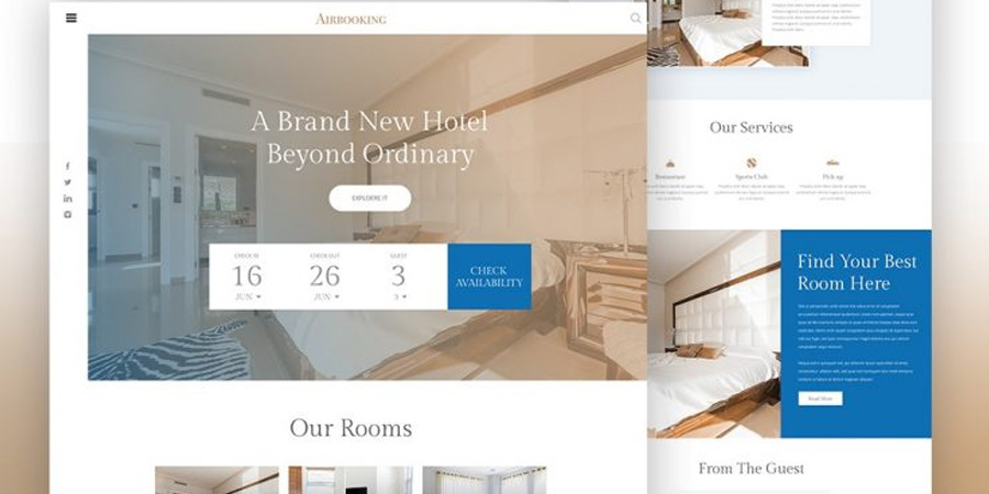 Hotel Booking Website PSD Template