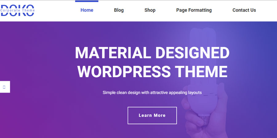 Doko- Free Material Design WordPress Corporate Theme