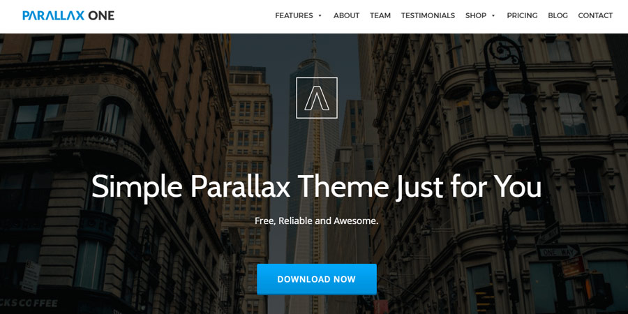 Parallax One – Free One Page WordPress  Theme