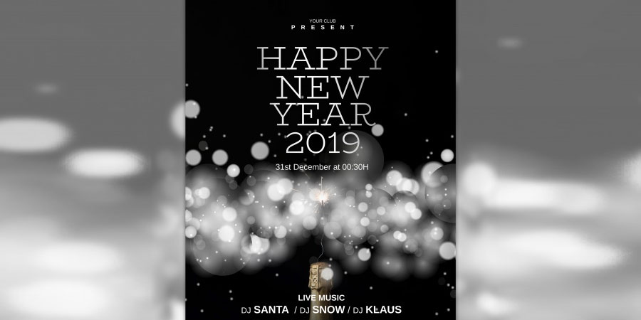 Elegant New Year Cover Template Free PSD