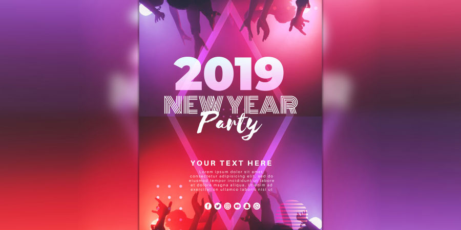 New Year Christmas Party Poster Mockup