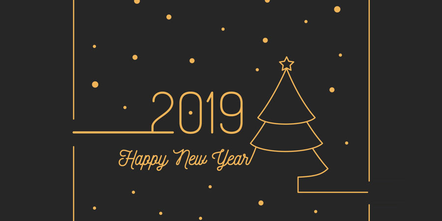 Happy New Year 2019 Free Vector
