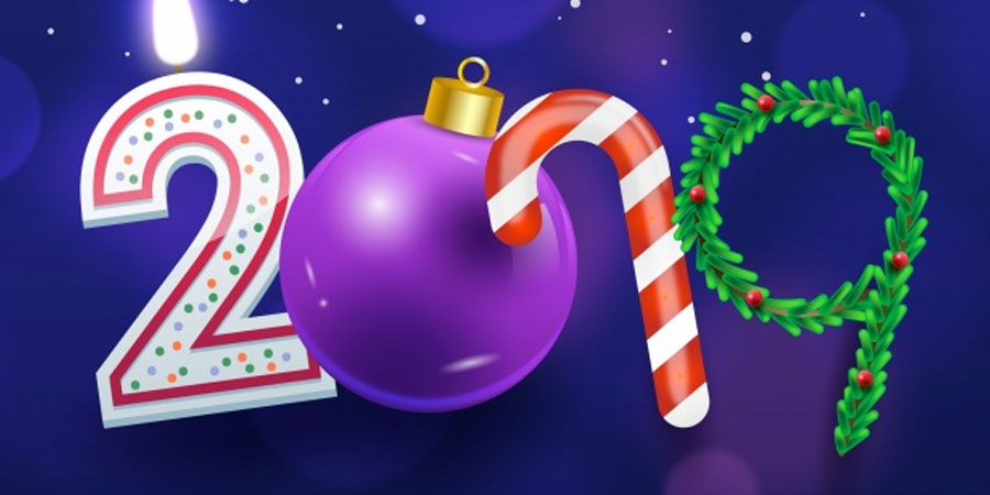 2019 New Year Background Free Vector